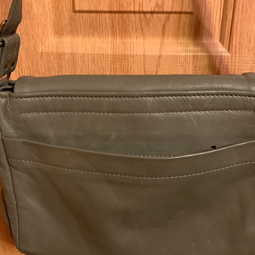 The Vermont Country Store Gray Deerskin Leather Bag